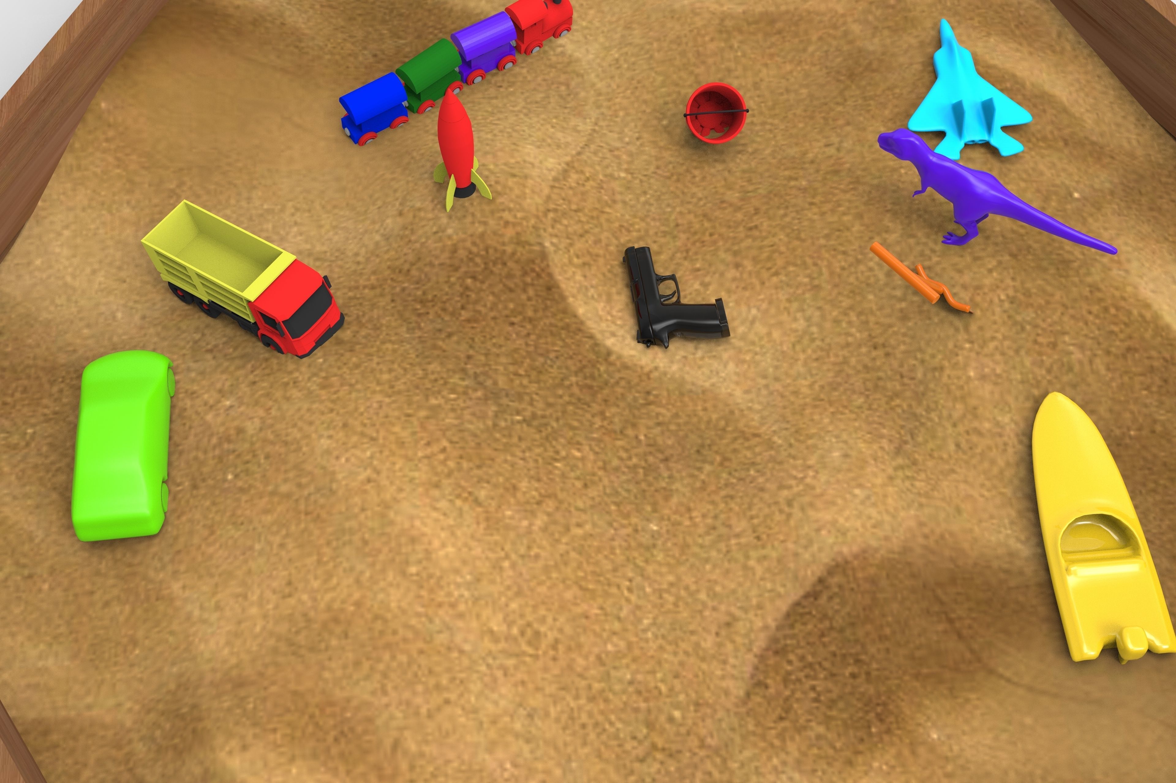 Sandbox 3D Model  Low-poly 3D model_5