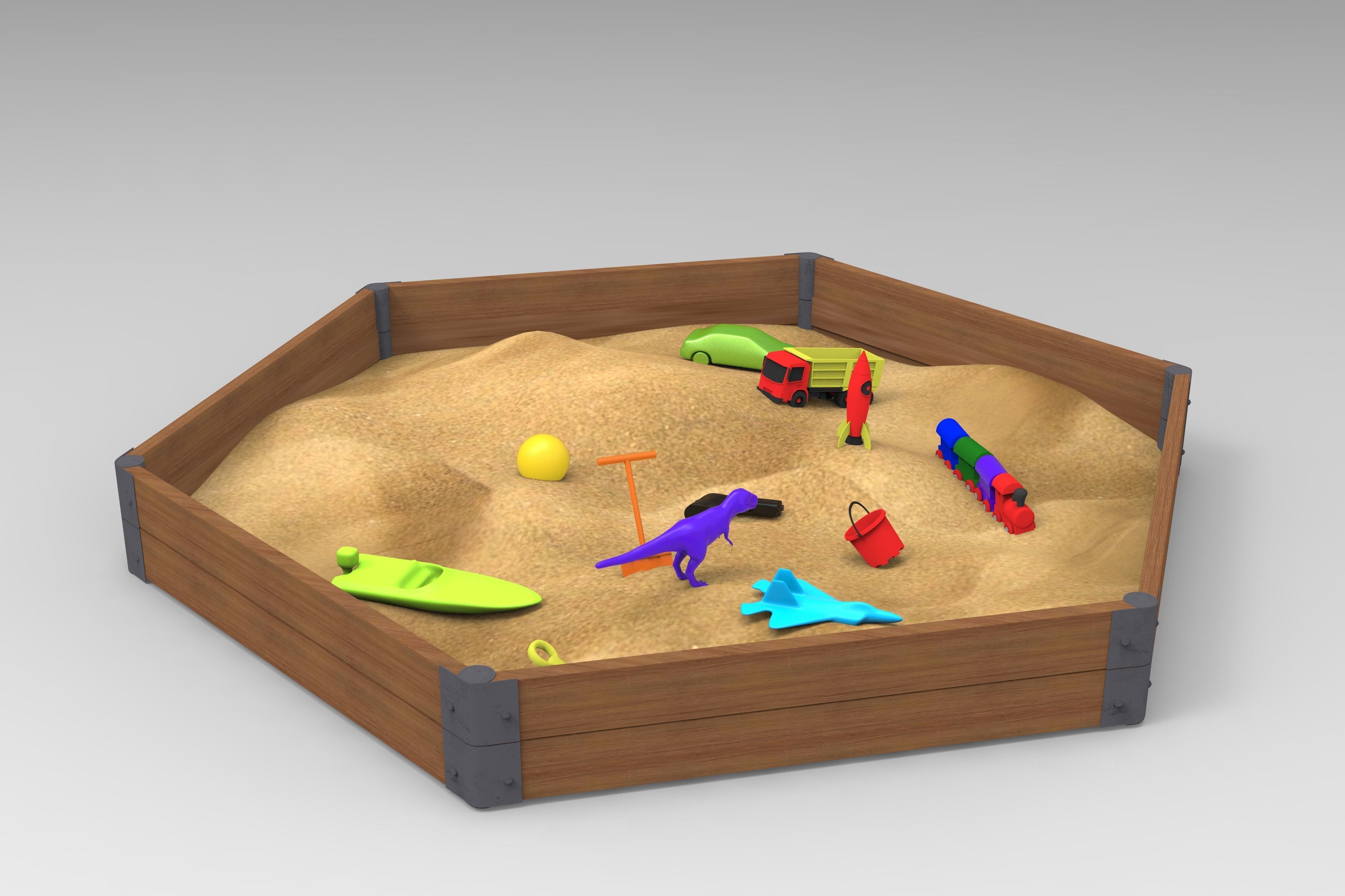 Sandbox 3D Model  Low-poly 3D model_1