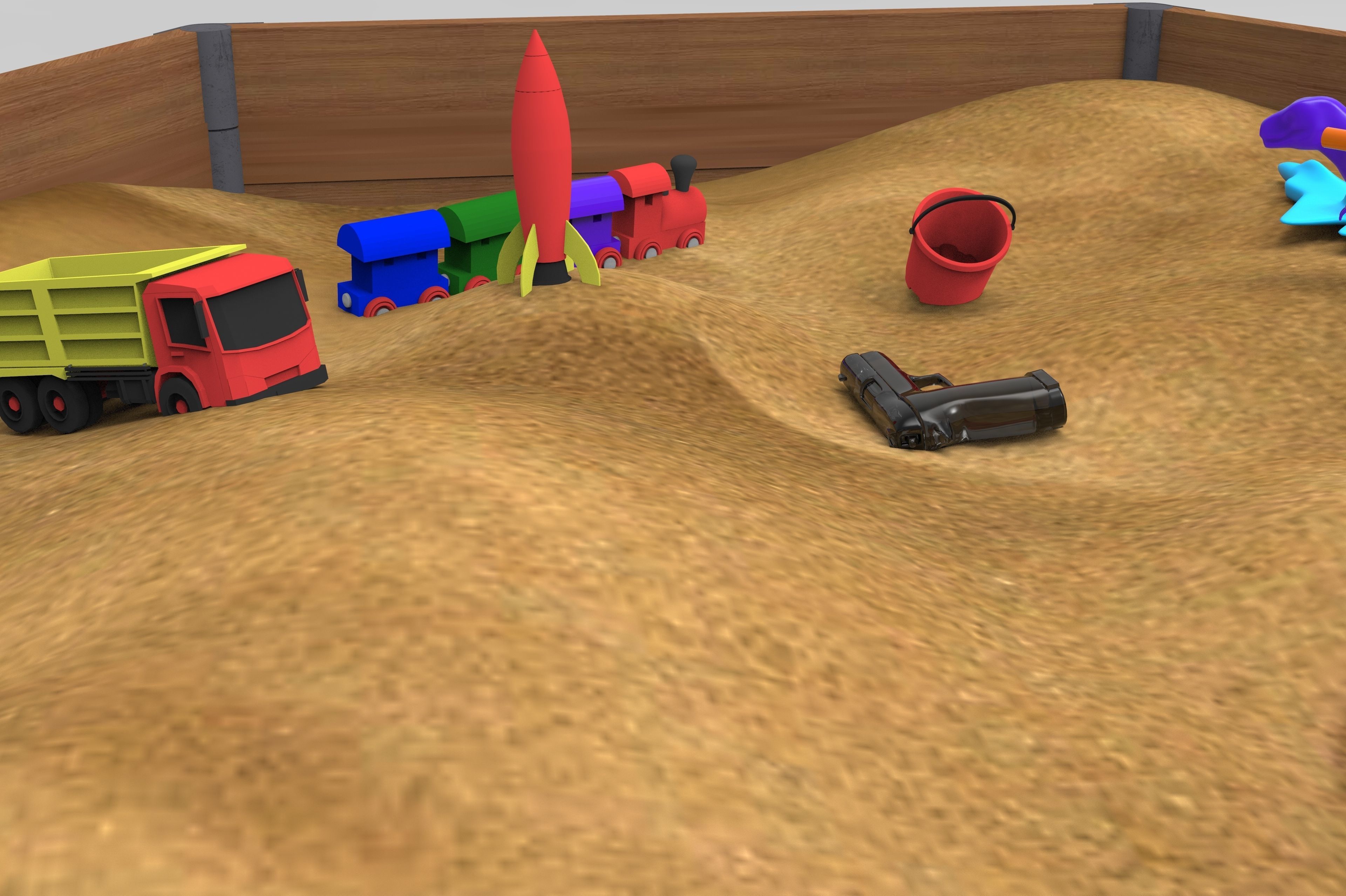 Sandbox 3D Model  Low-poly 3D model_6