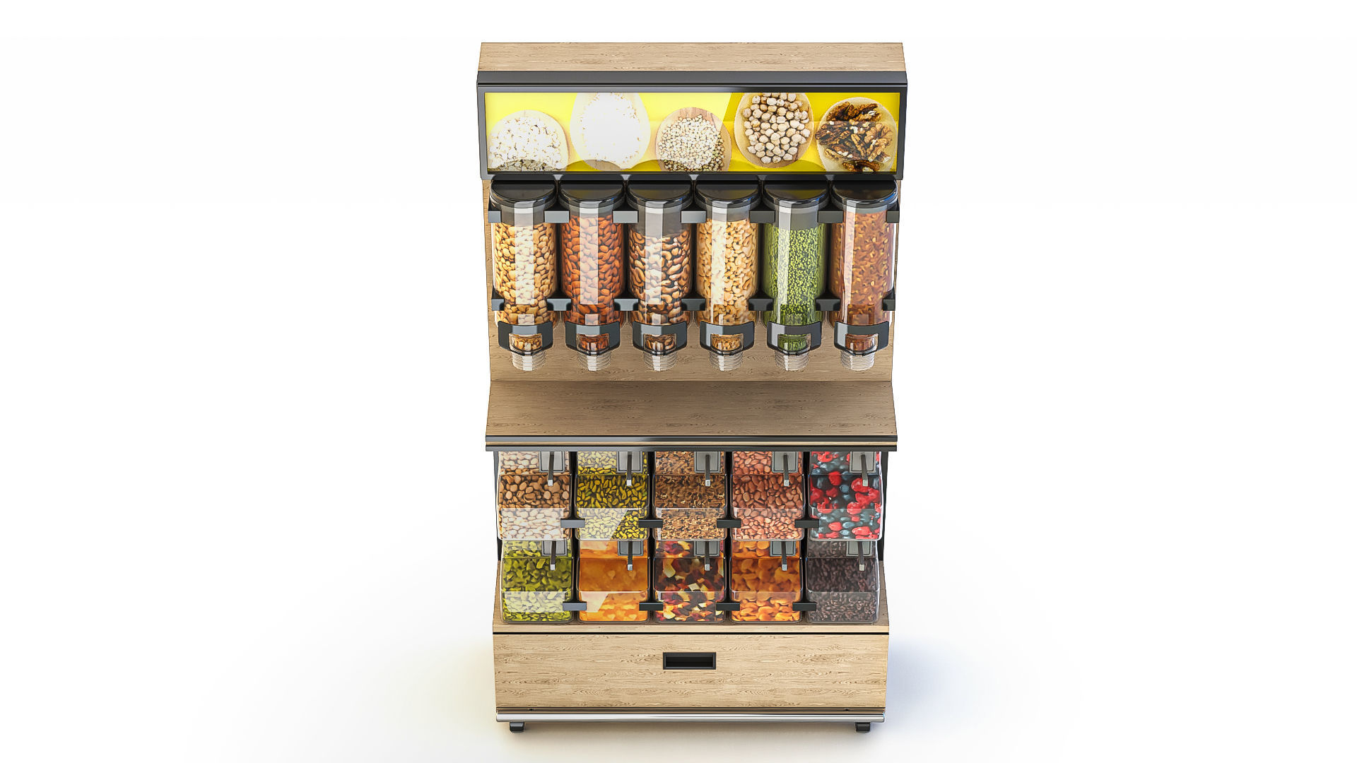 Rack with Dispensers for Bulk Products 3D model_2