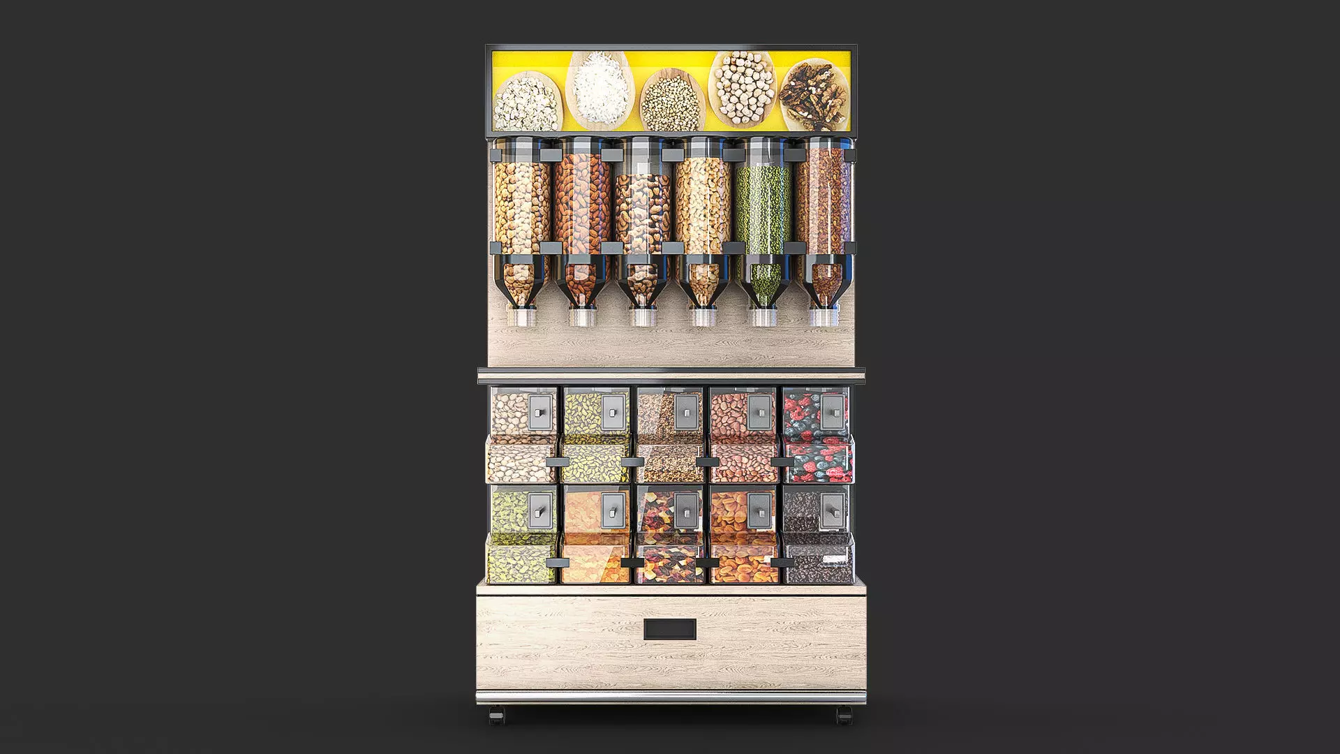 Rack with Dispensers for Bulk Products 3D model_0