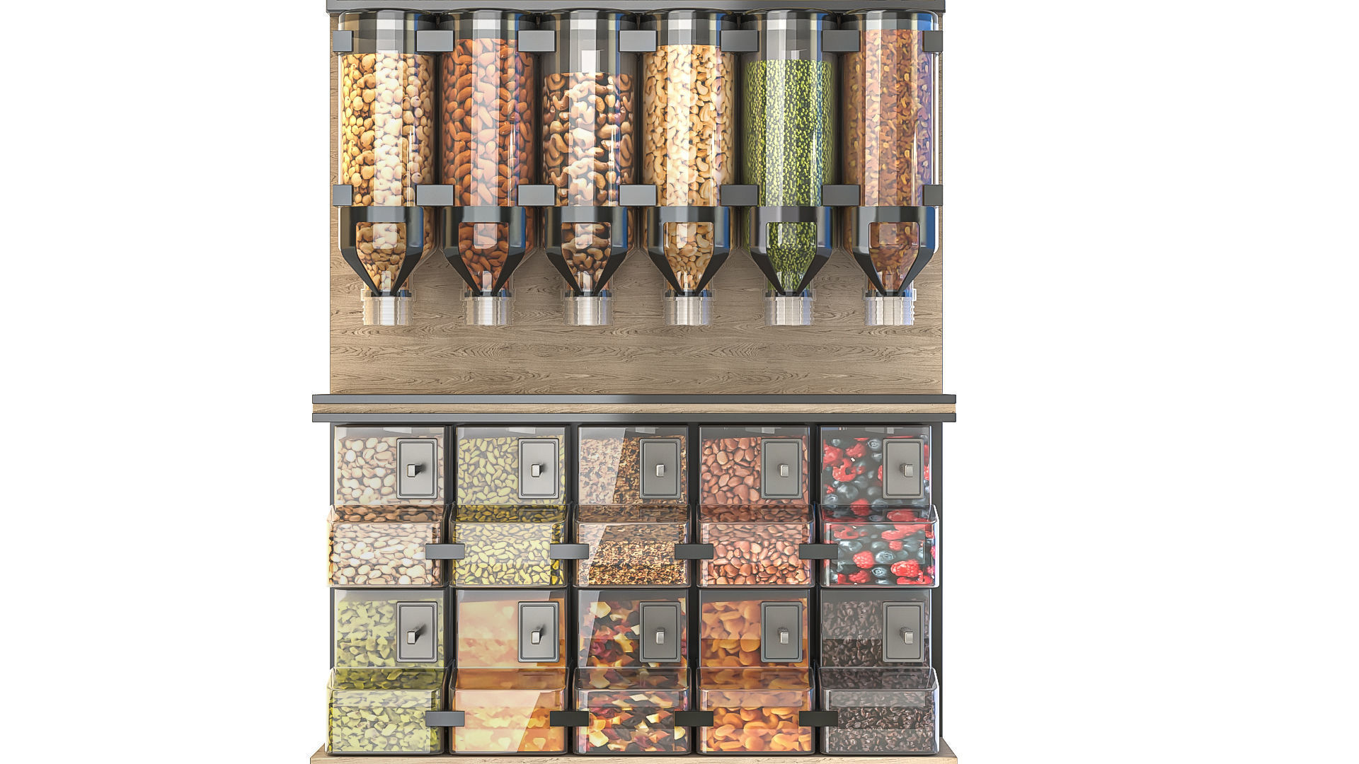 Rack with Dispensers for Bulk Products 3D model_4