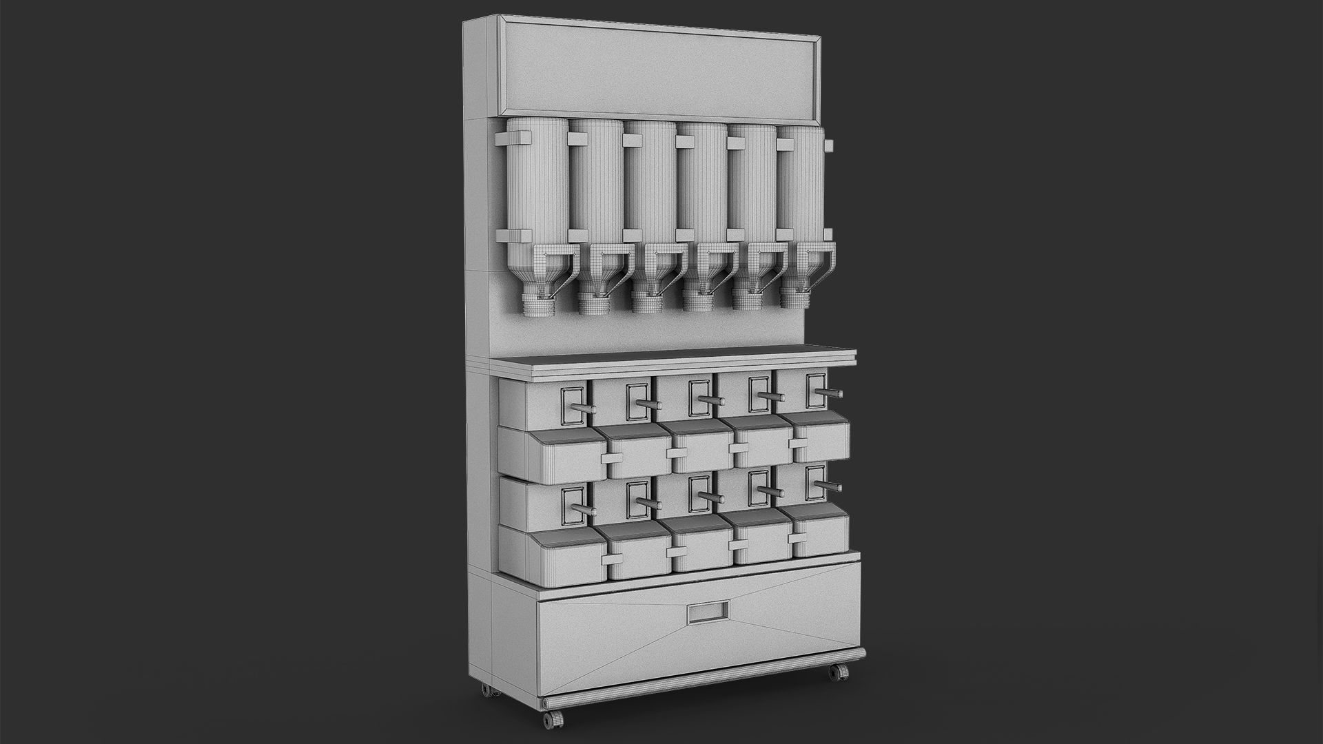 Rack with Dispensers for Bulk Products 3D model_5