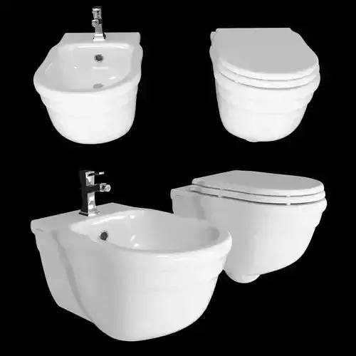 Hidra toilet and bidet hansgrohe fixture 3D model