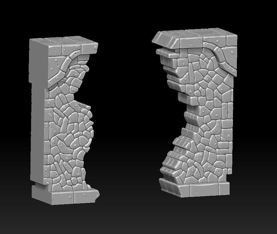 Fantasy wall 2 3d print 3D print model_9