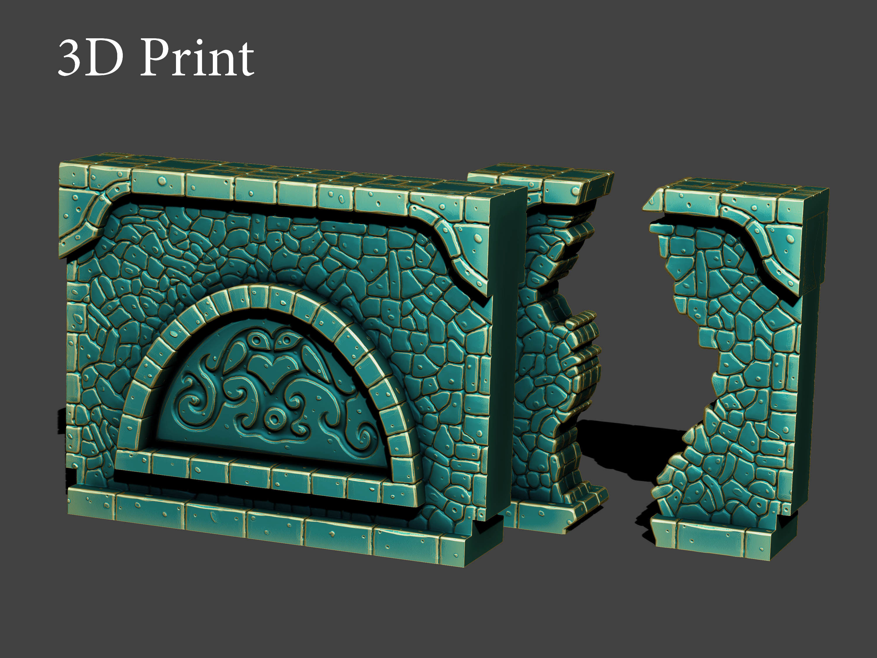 Fantasy wall 2 3d print 3D model 3D printable | CGTrader