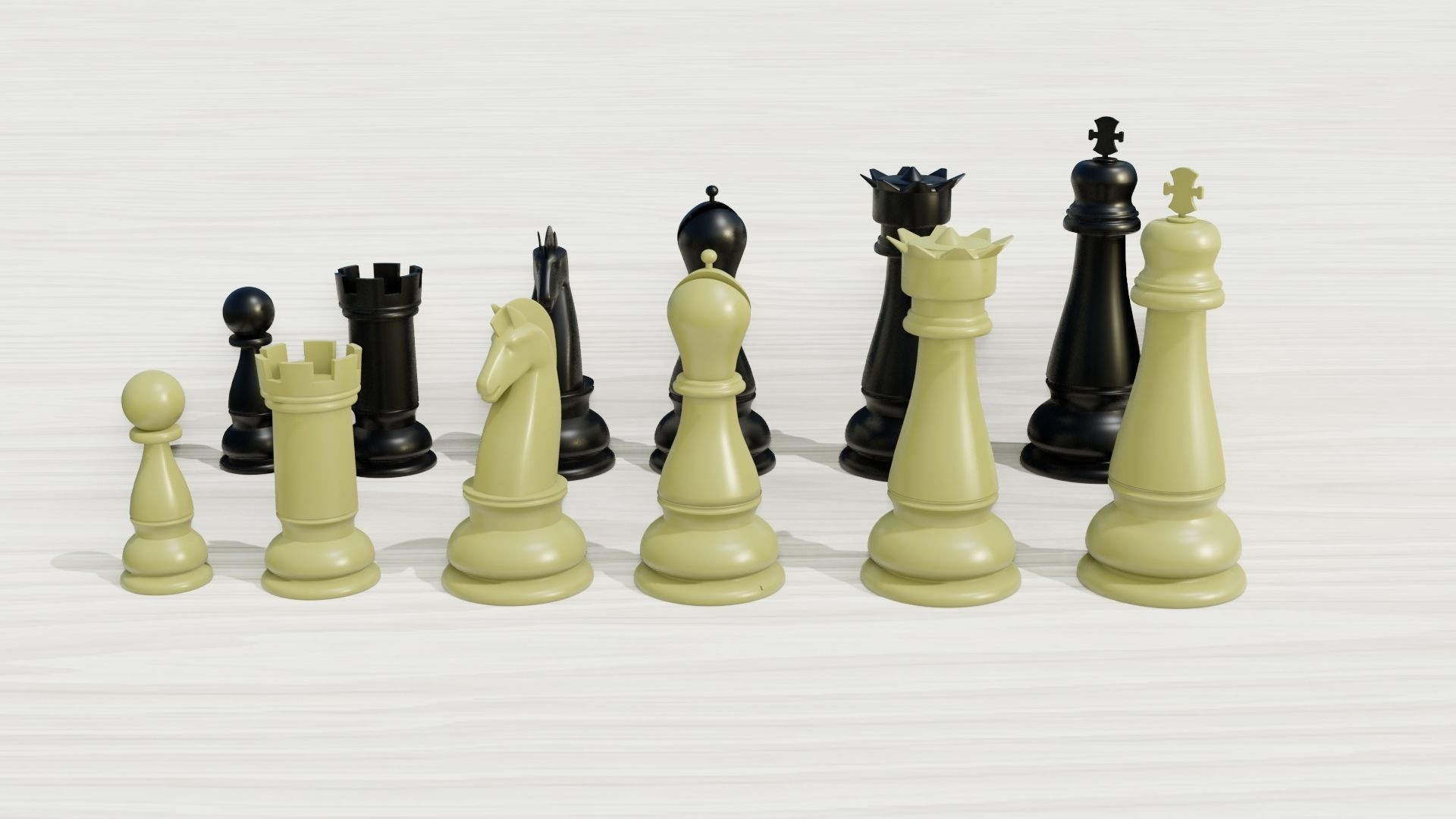 Plastic chess Set 3D model Low-poly 3D model_10