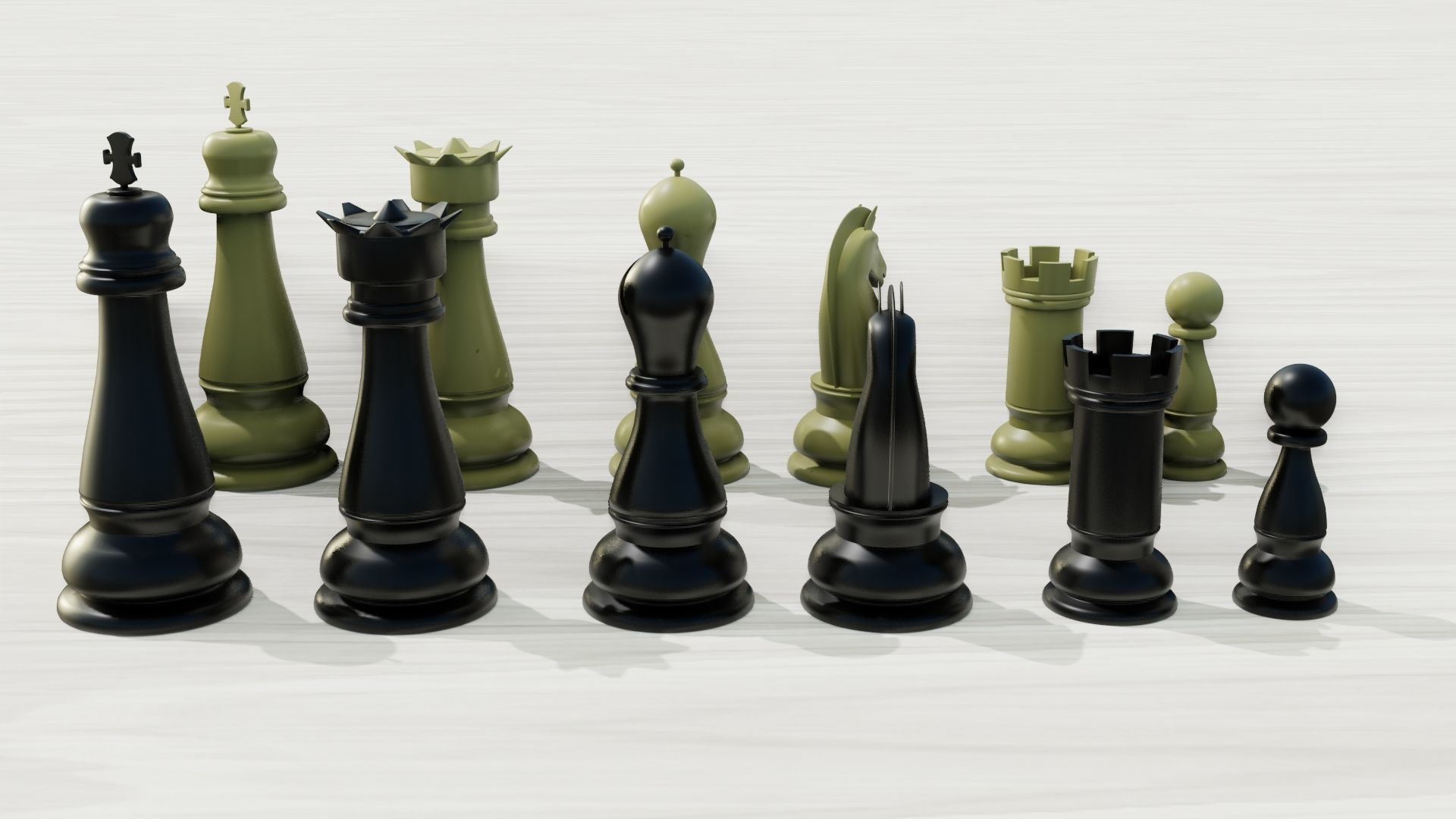 Plastic chess Set 3D model Low-poly 3D model_4