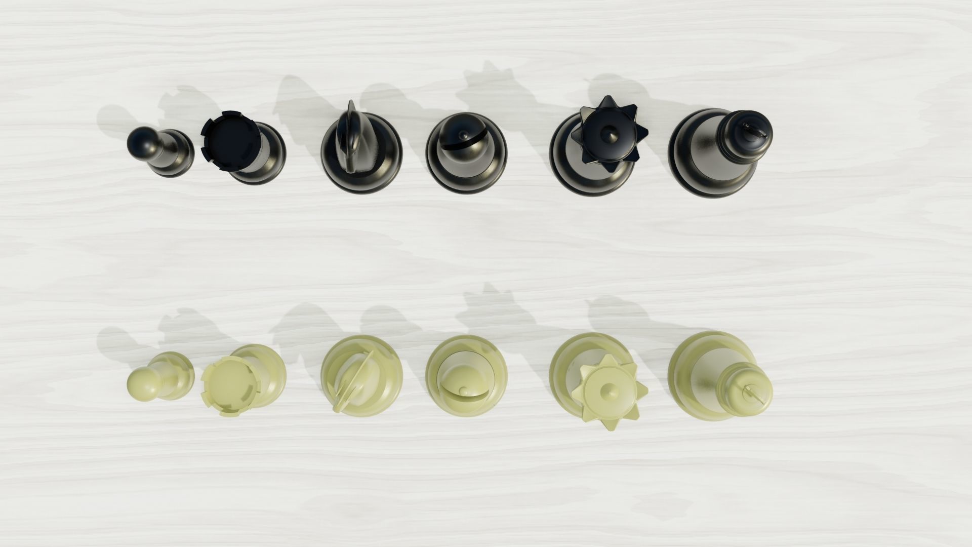 Plastic chess Set 3D model Low-poly 3D model_6