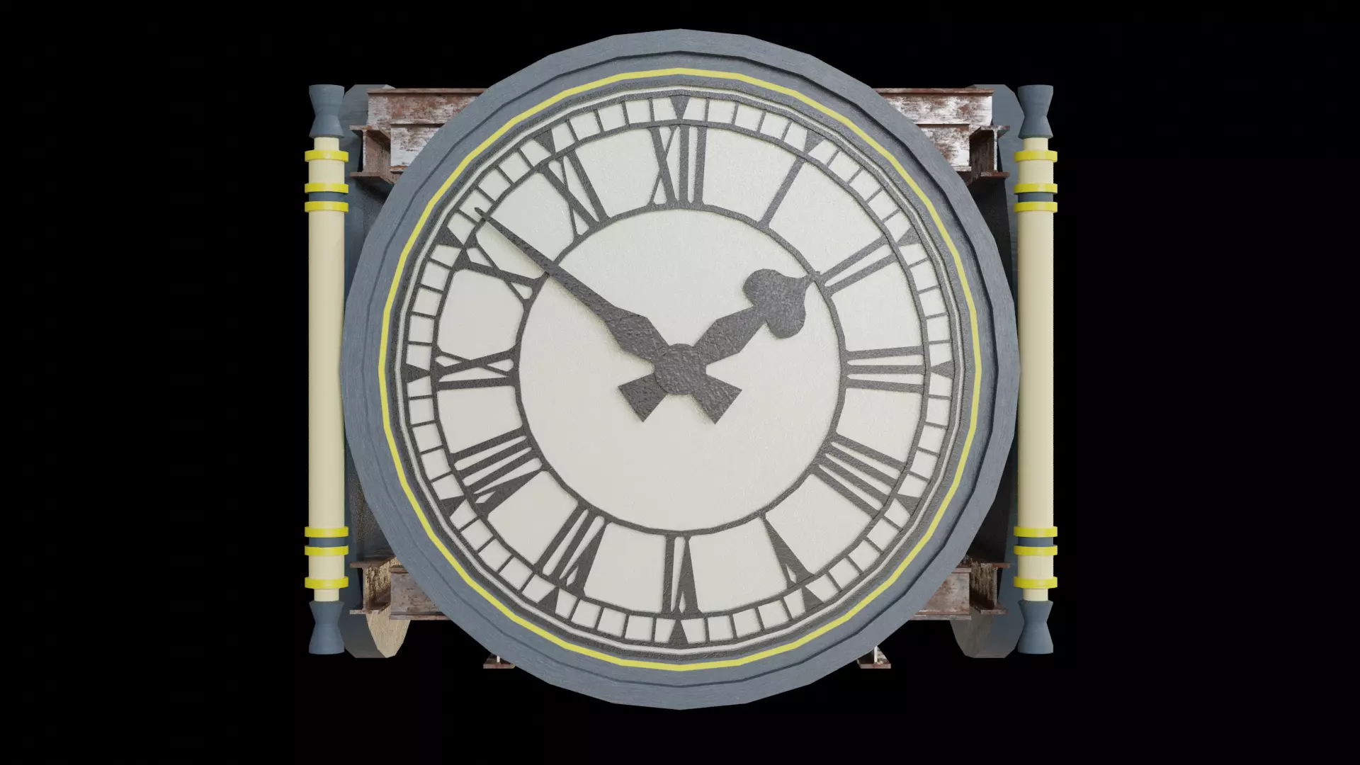 Train Station Clock - Low poly PBR Low-poly 3D model_0