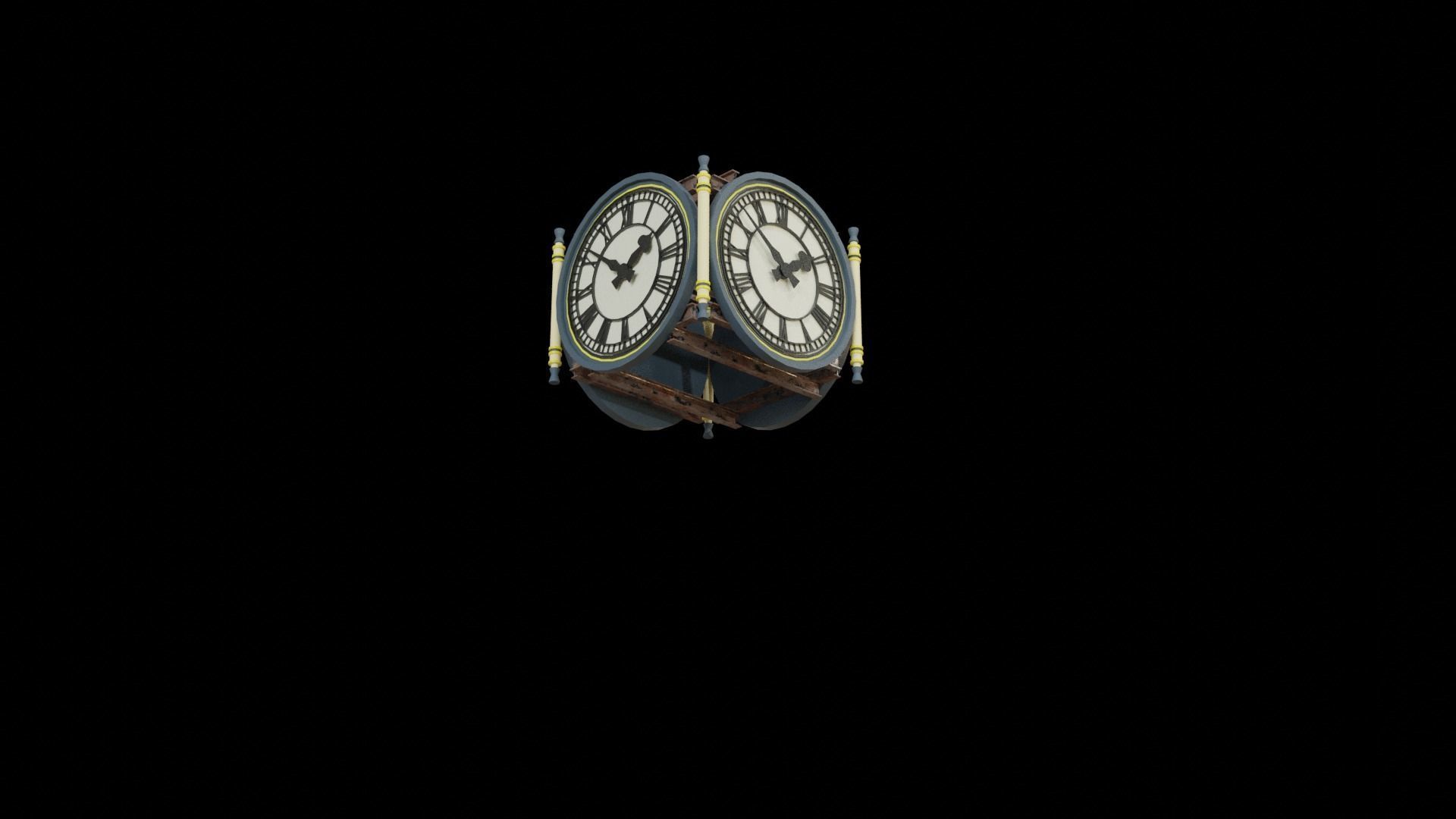 Train Station Clock - Low poly PBR Low-poly 3D model_2