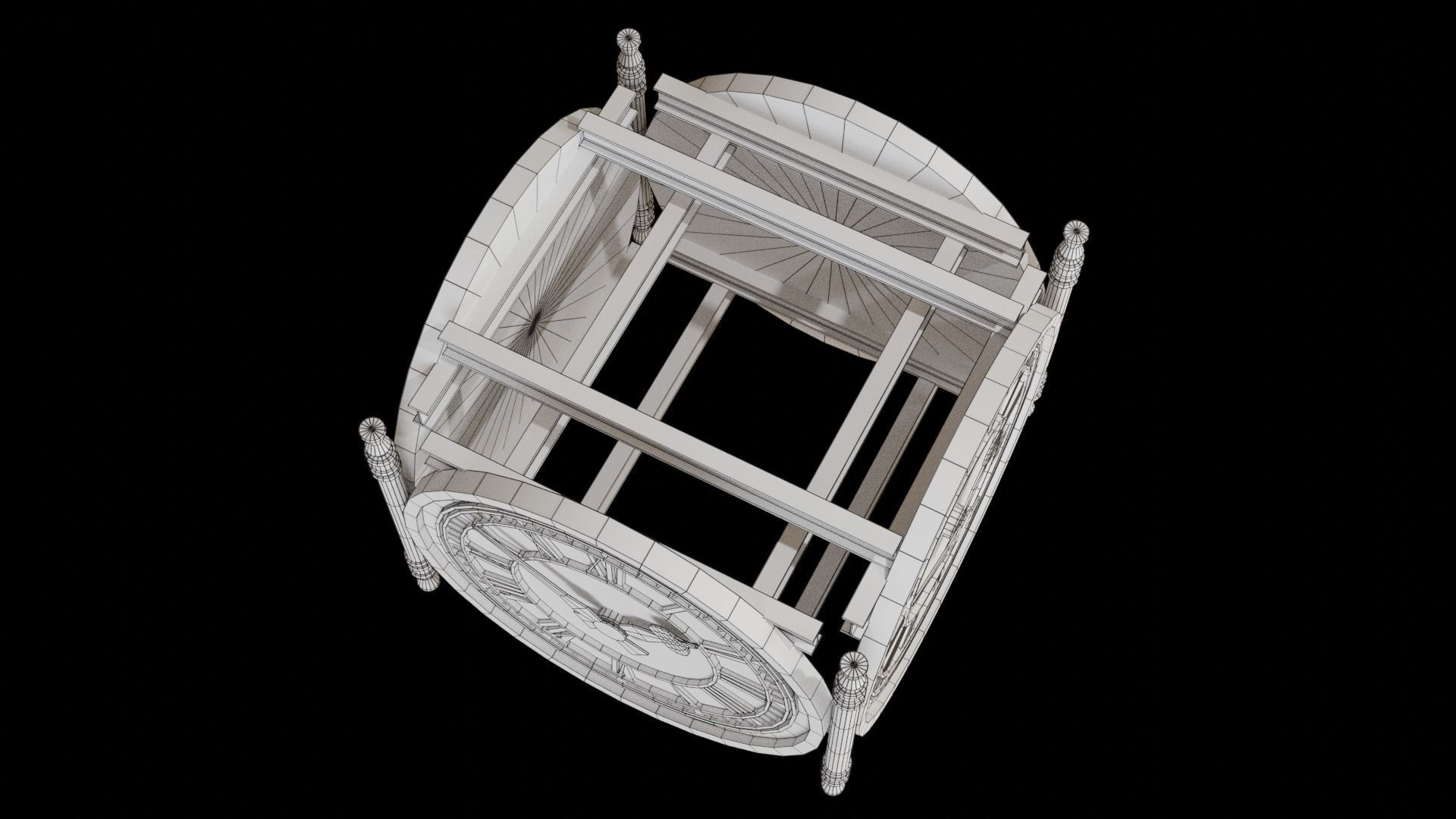 Train Station Clock - Low poly PBR Low-poly 3D model_4