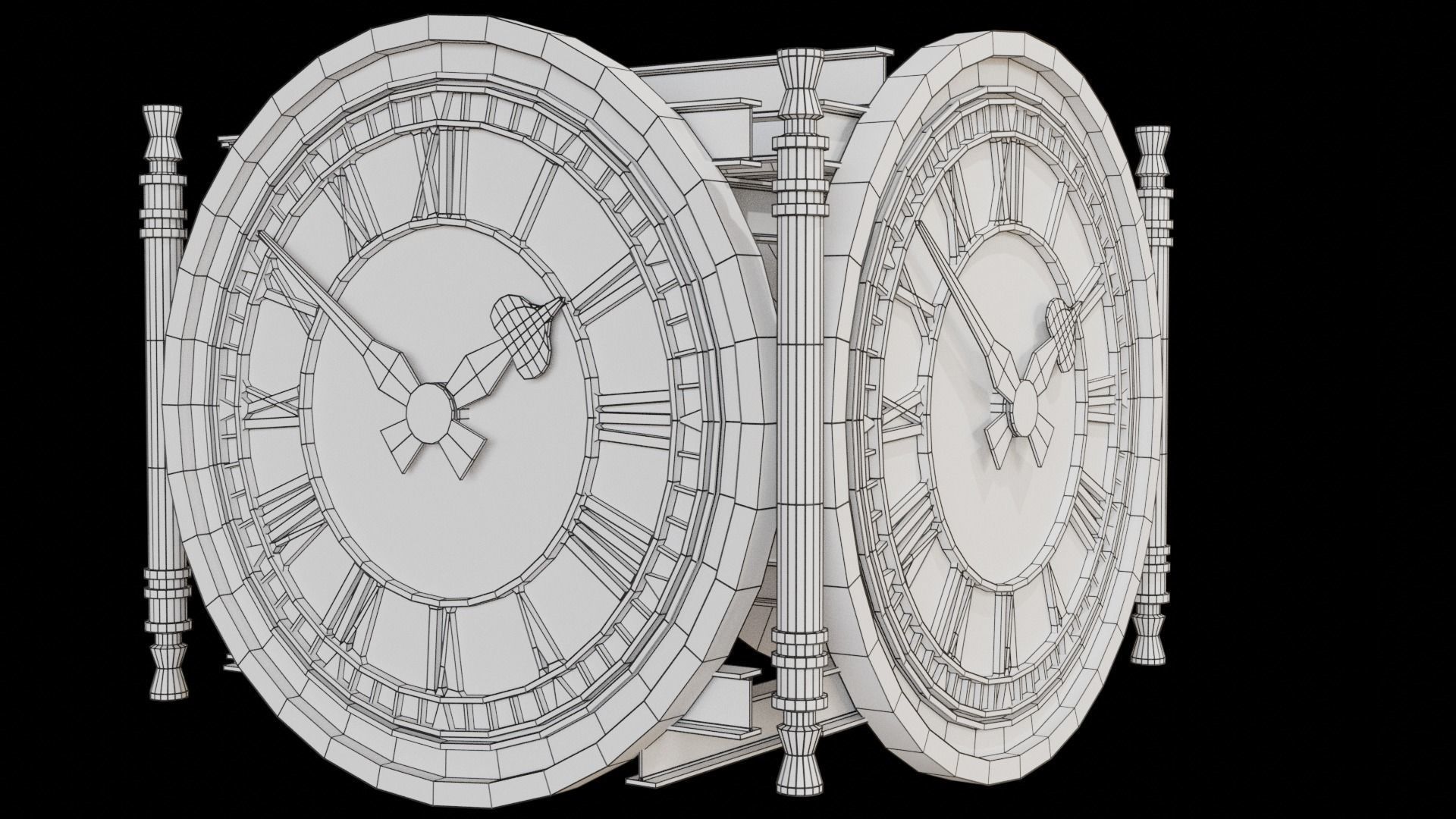 Train Station Clock - Low poly PBR Low-poly 3D model_5