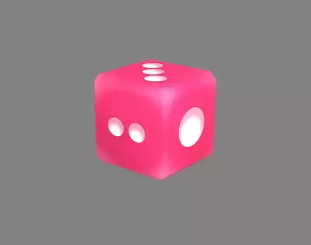 Cartoon dice - pink - shake the elbows Low-poly 3D model