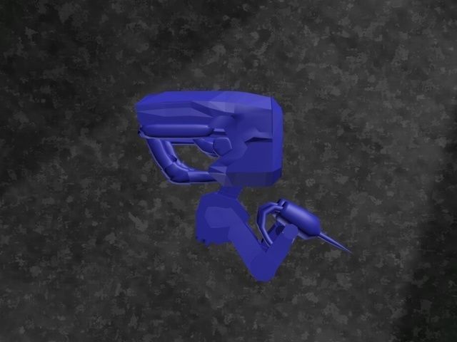 Robot figure holding microphone 3D model