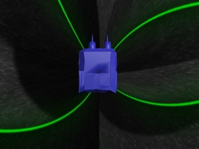 Robot figure holding microphone 3D model