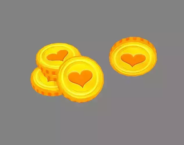 Cartoon love gold coin