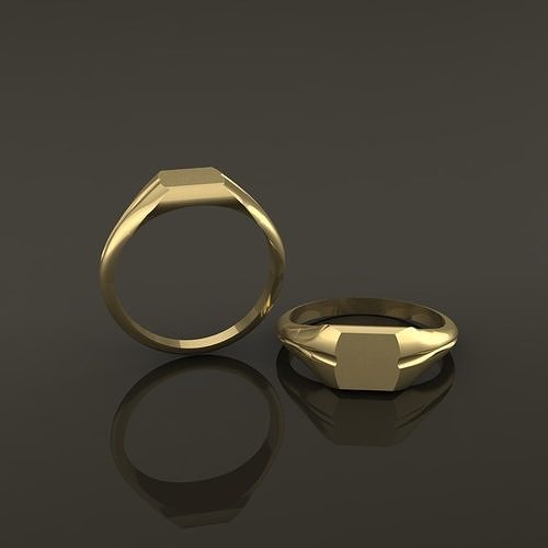 Dainty Thin Signet Antique Style 1 Round Mix Size 3D print model