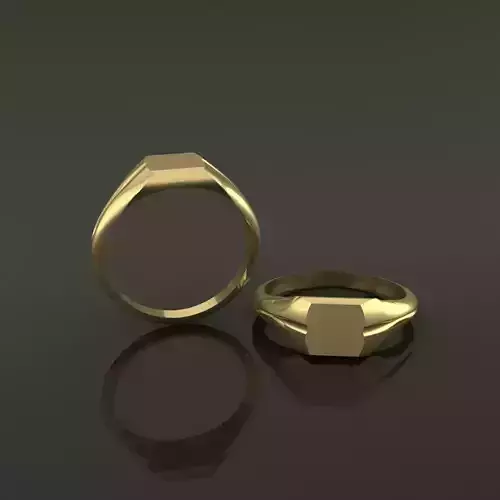 Dainty Thin Signet Antique Style 1 Round Mix Size