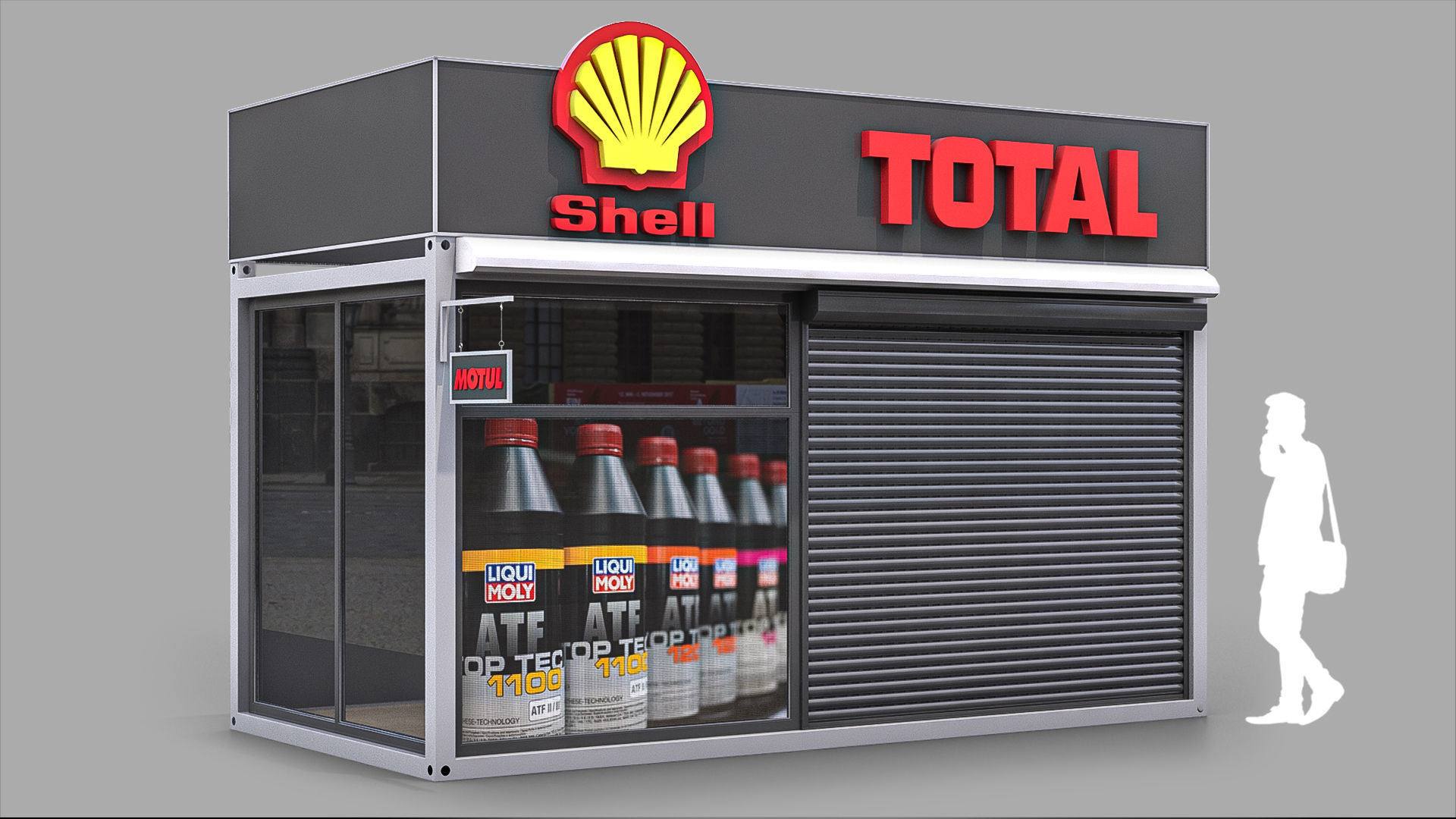 Set of 4 Stalls 3D model_1