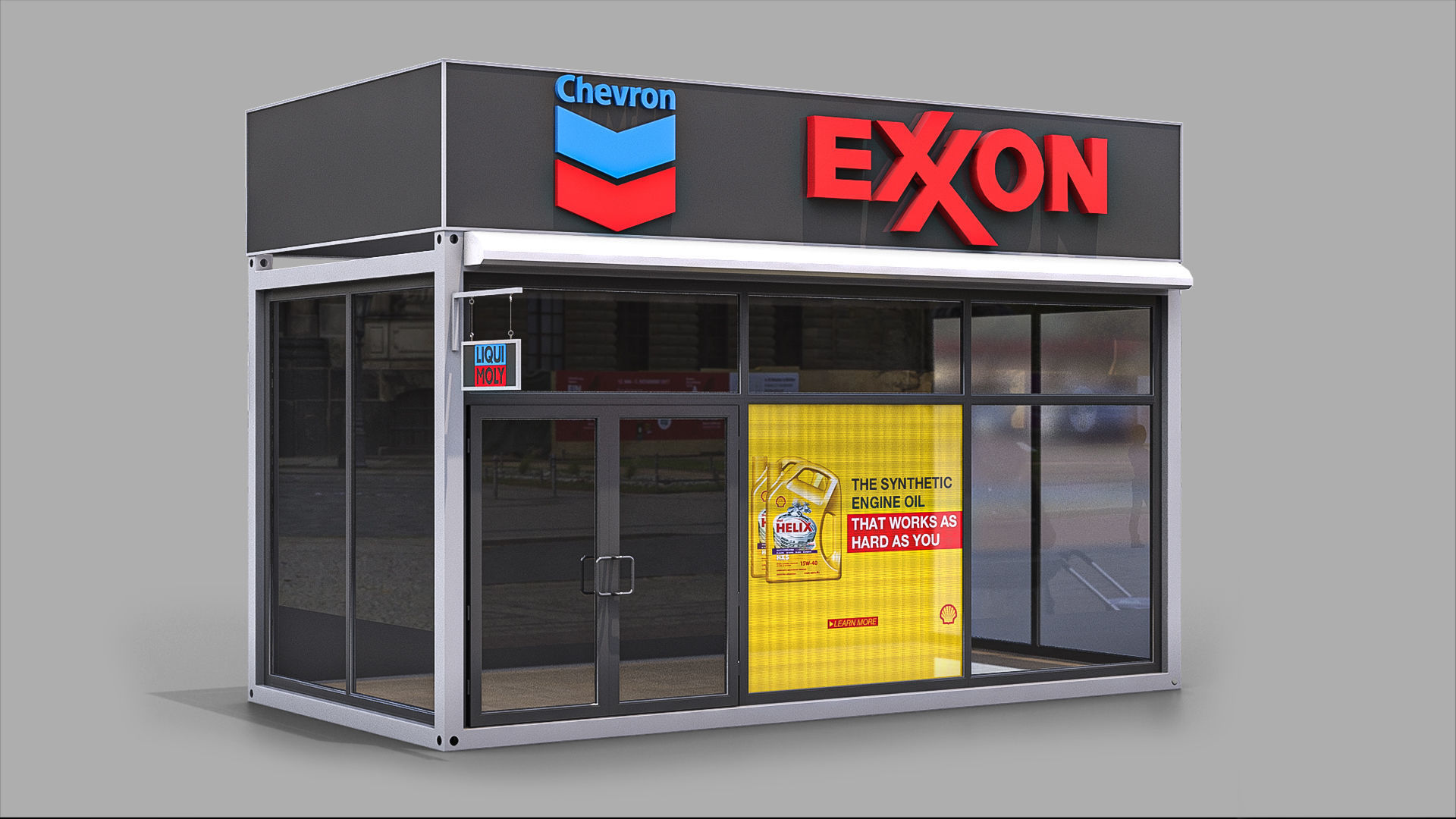 Set of 4 Stalls 3D model_2