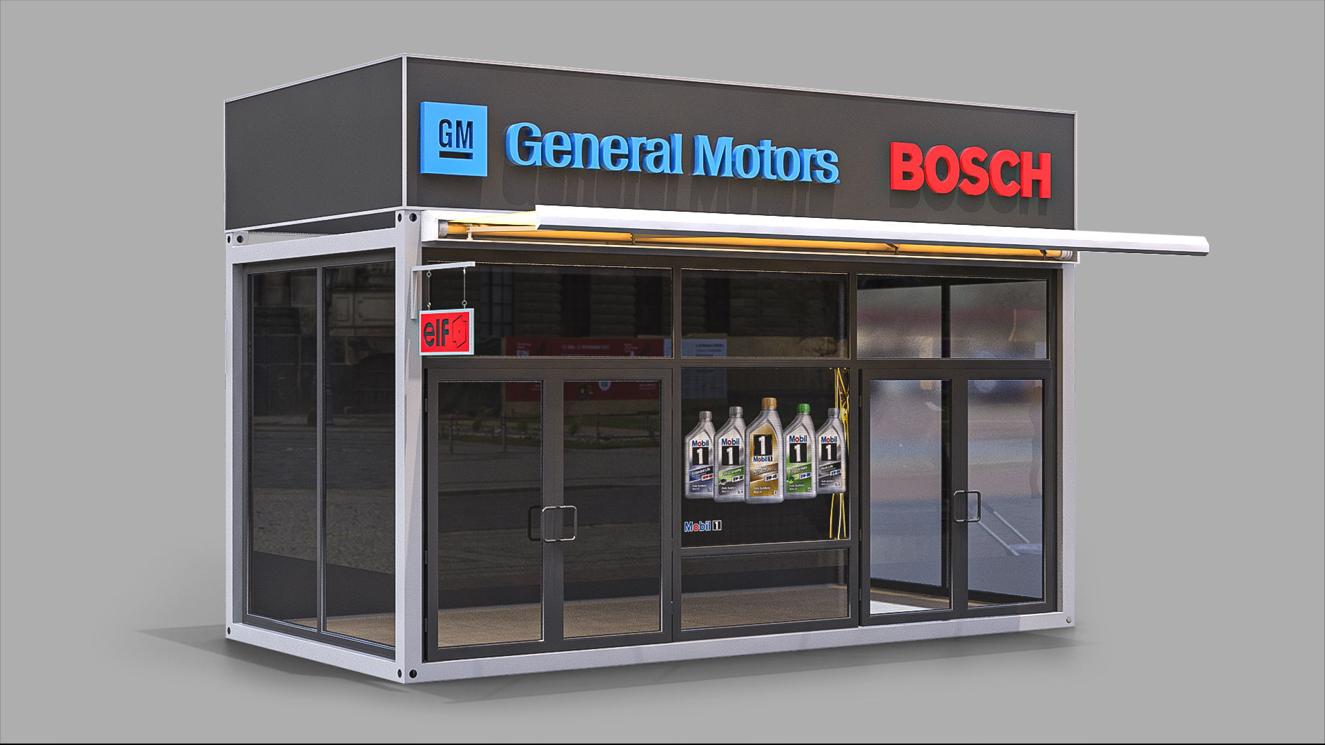 Set of 4 Stalls 3D model_4
