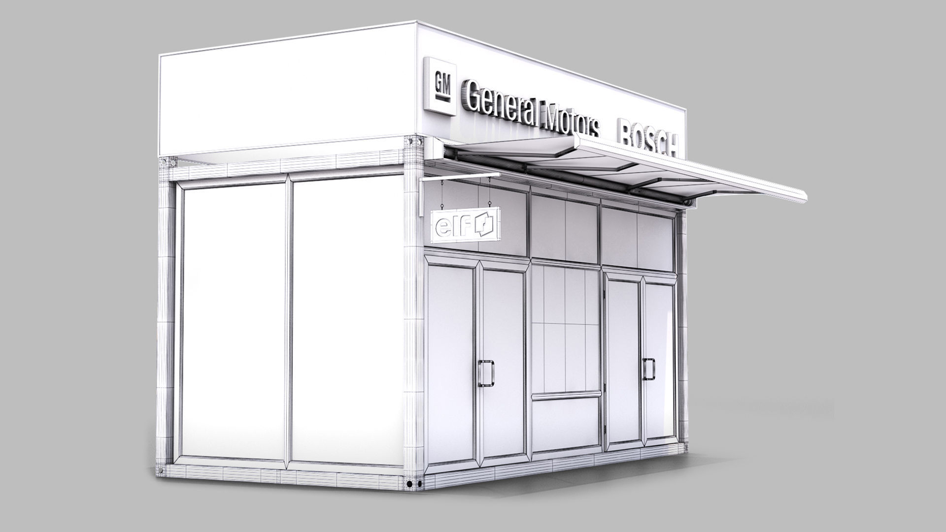 Set of 4 Stalls 3D model_6