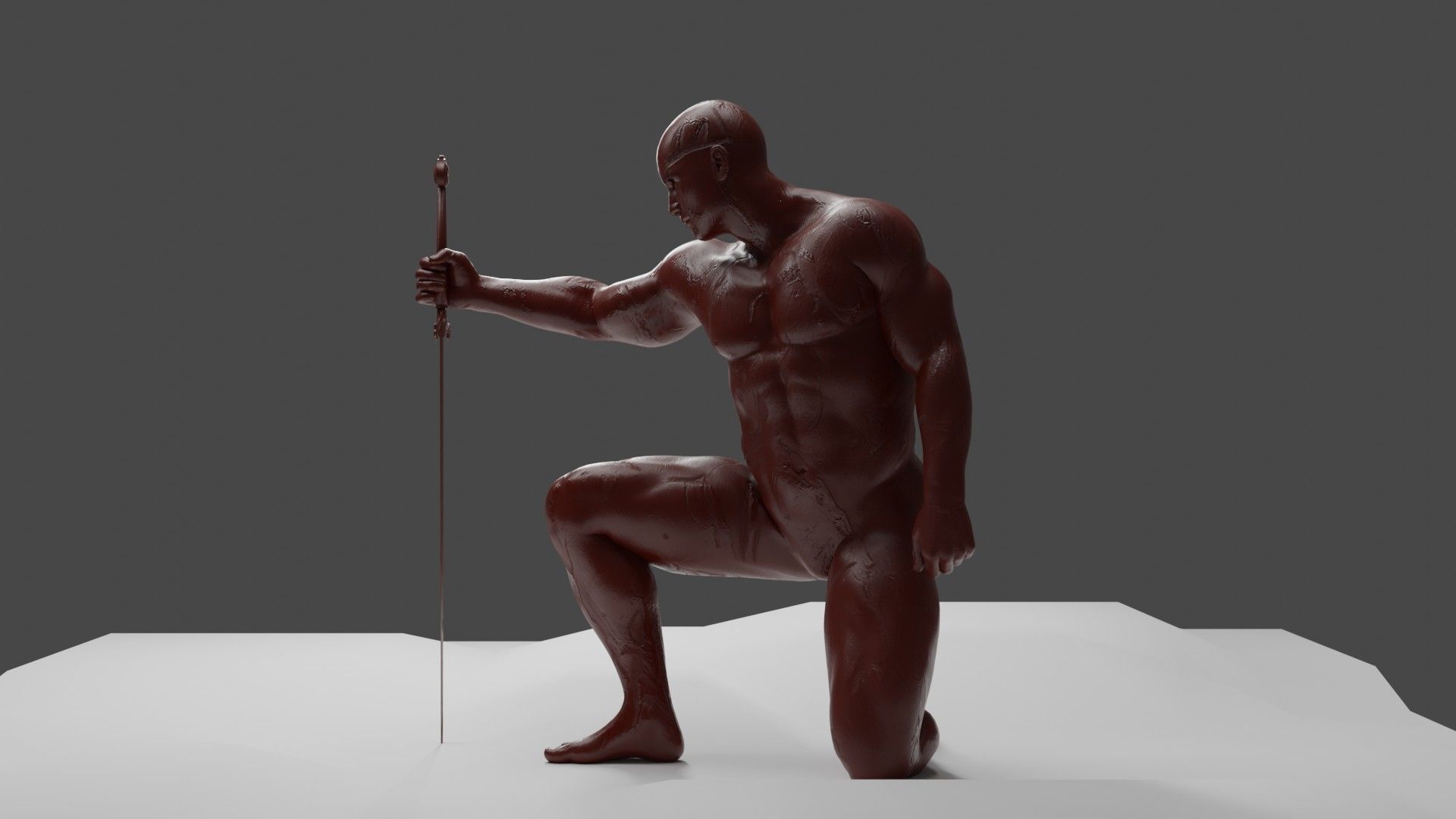 Red clay man material Free 3D model_1
