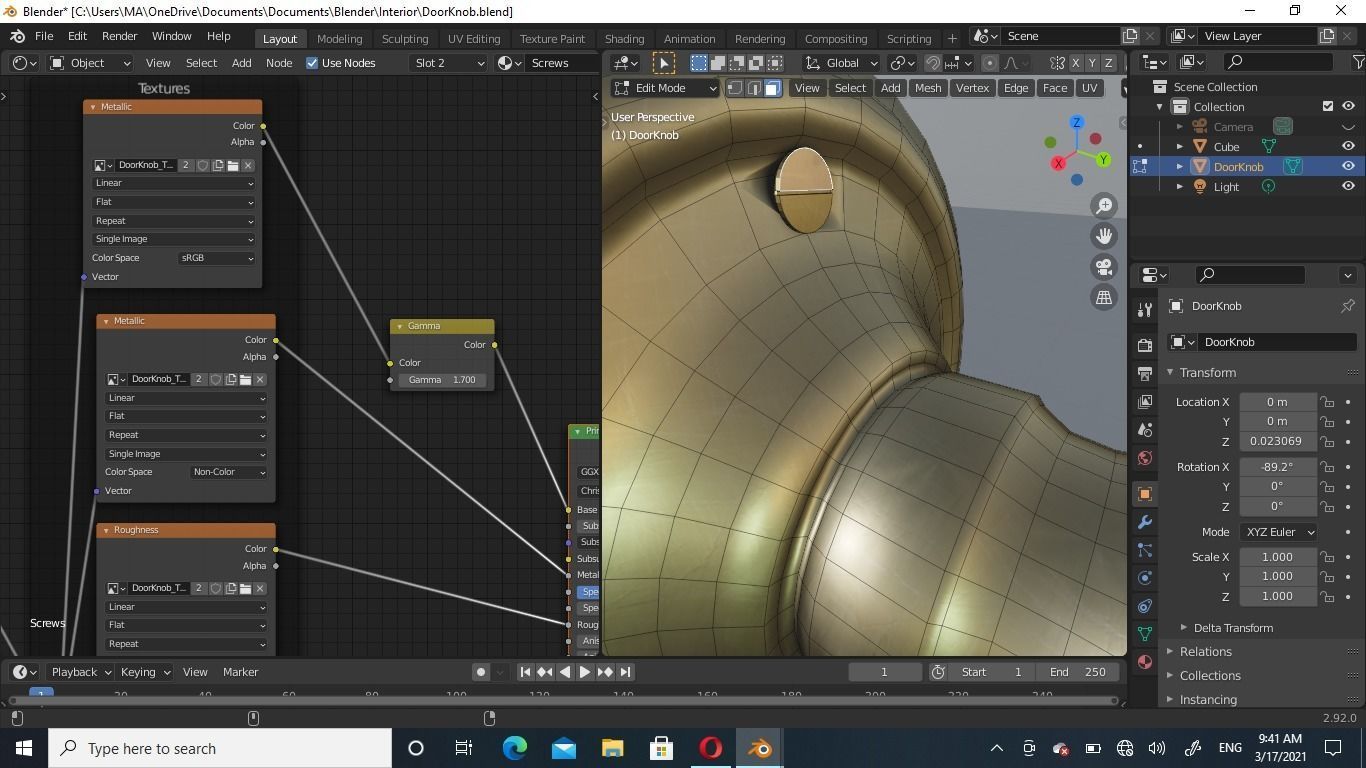 Door knob Low-poly 3D model_1