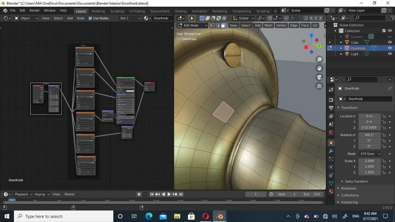 Door knob Low-poly 3D model_3
