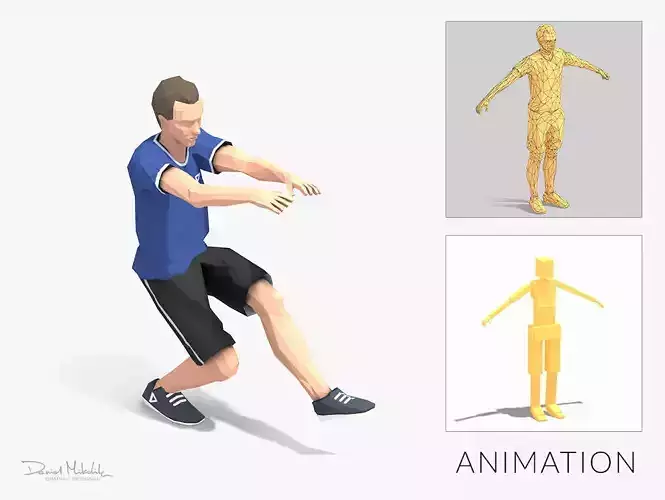 Pistol Squats  Exercise Man Animation