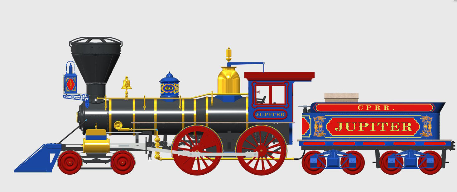 Jupiter Steam Locomotive 3D Print Model Kit Multi STL file 3D print model_13
