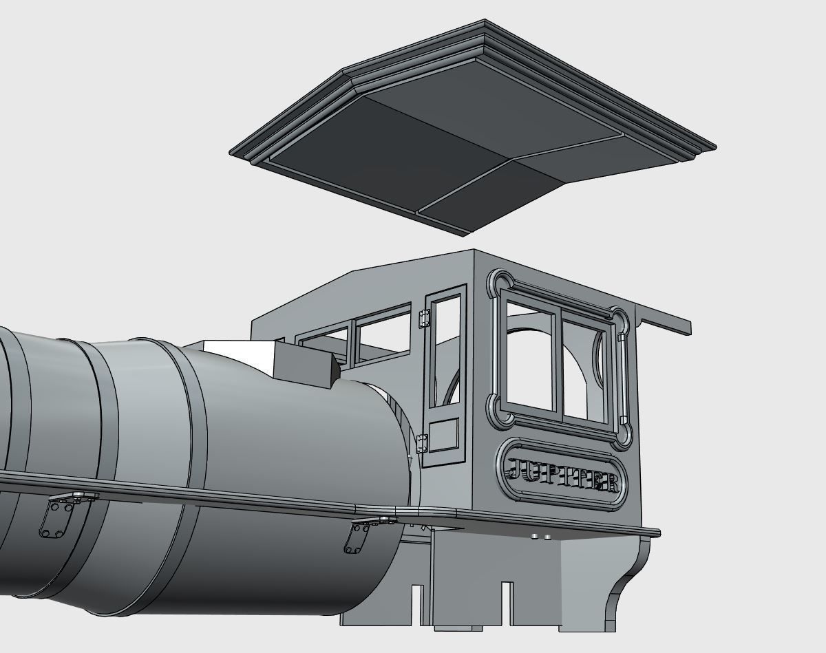Jupiter Steam Locomotive 3D Print Model Kit Multi STL file 3D print model_9