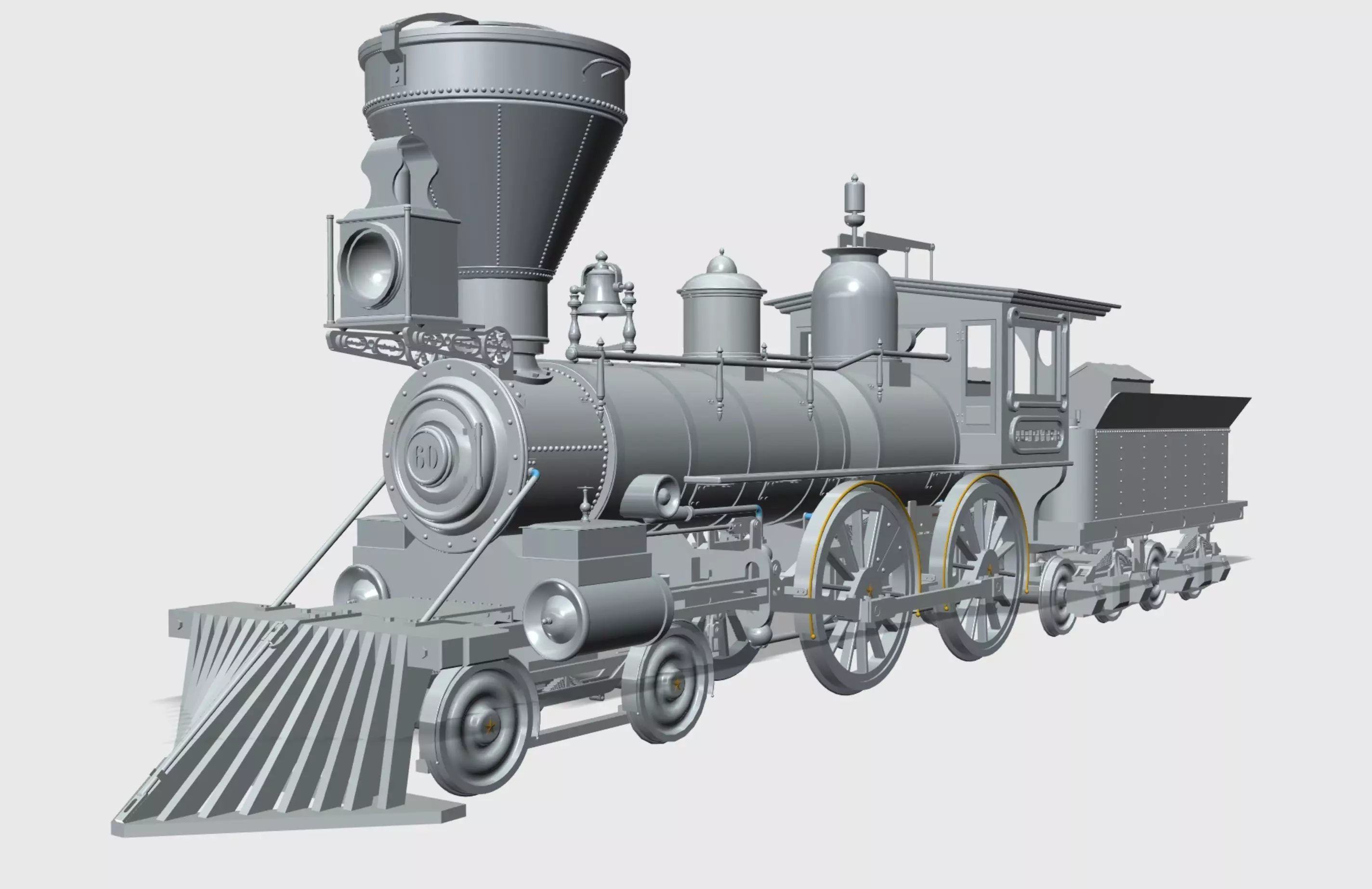 Jupiter Steam Locomotive 3D Print Model Kit Multi STL file 3D print model_0