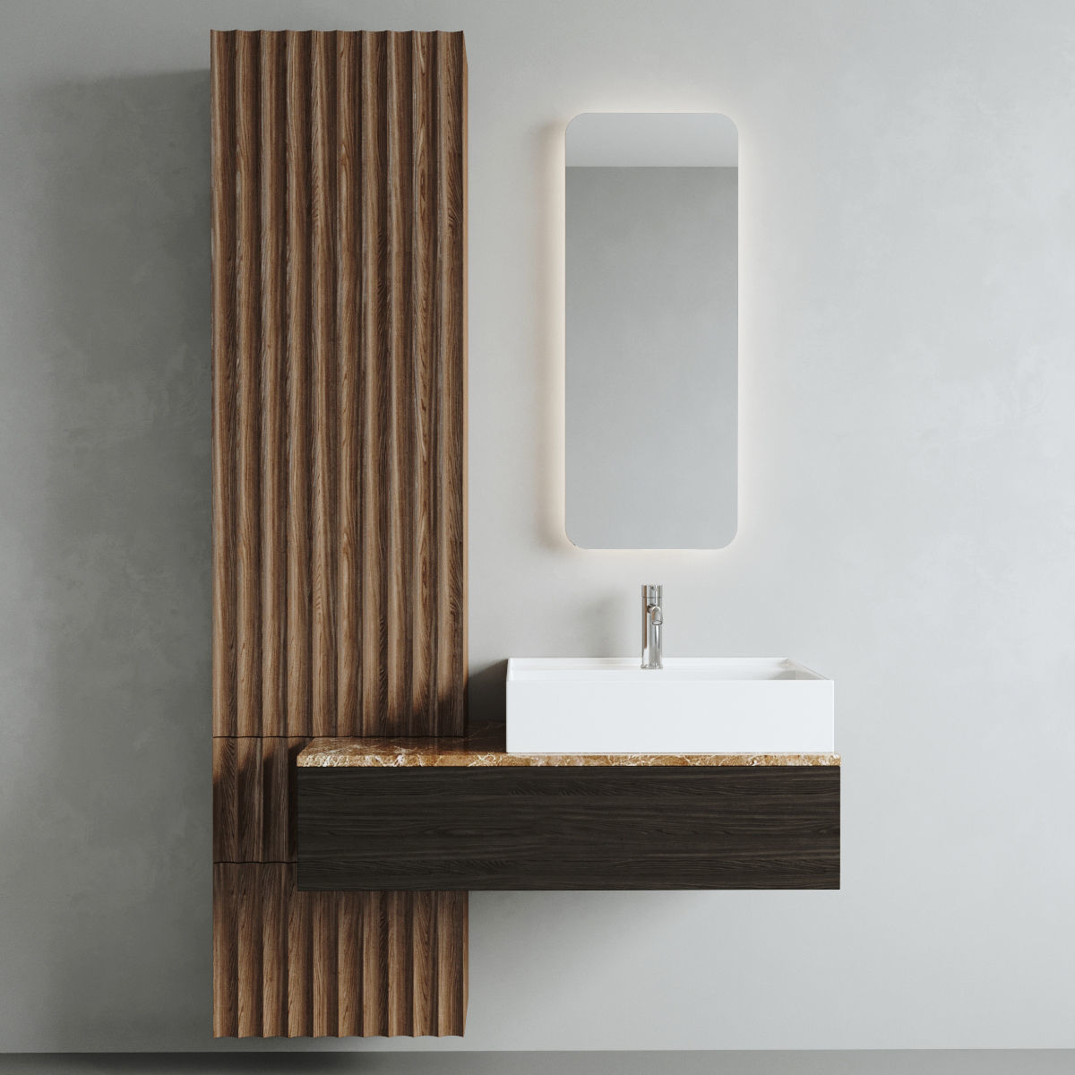 Bathroom furniture Set 01 3D model_1