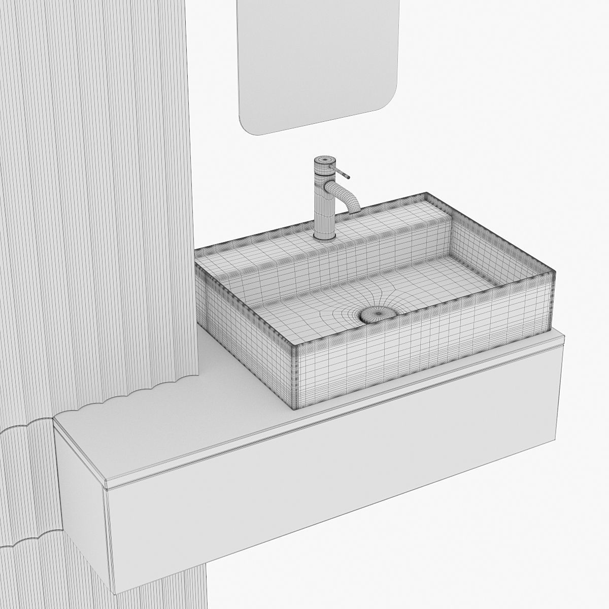 Bathroom furniture Set 01 3D model_5