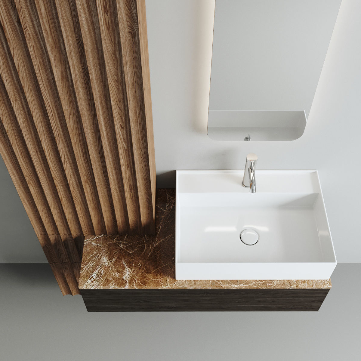 Bathroom furniture Set 01 3D model_3