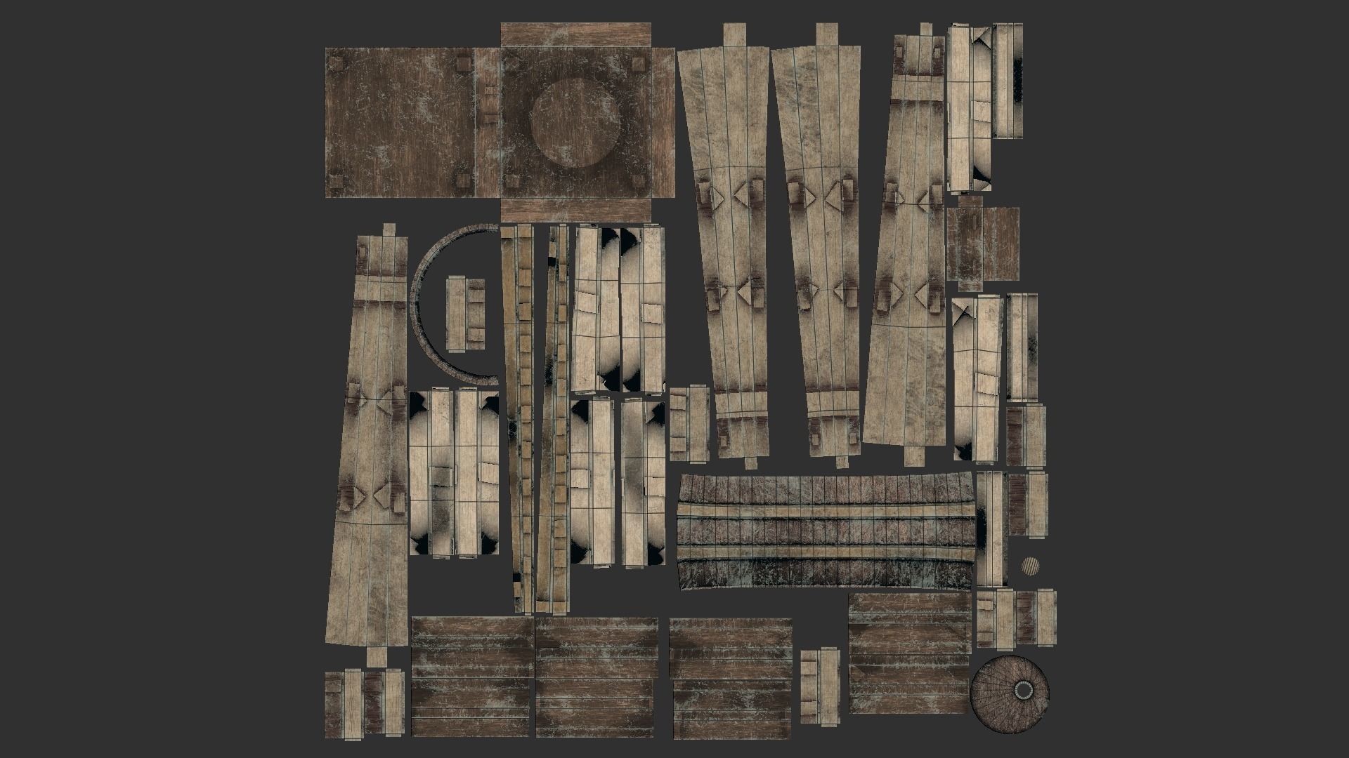 Western Water Tower Wooden - Old West - Backdrop Full Perm Low-poly 3D model_11