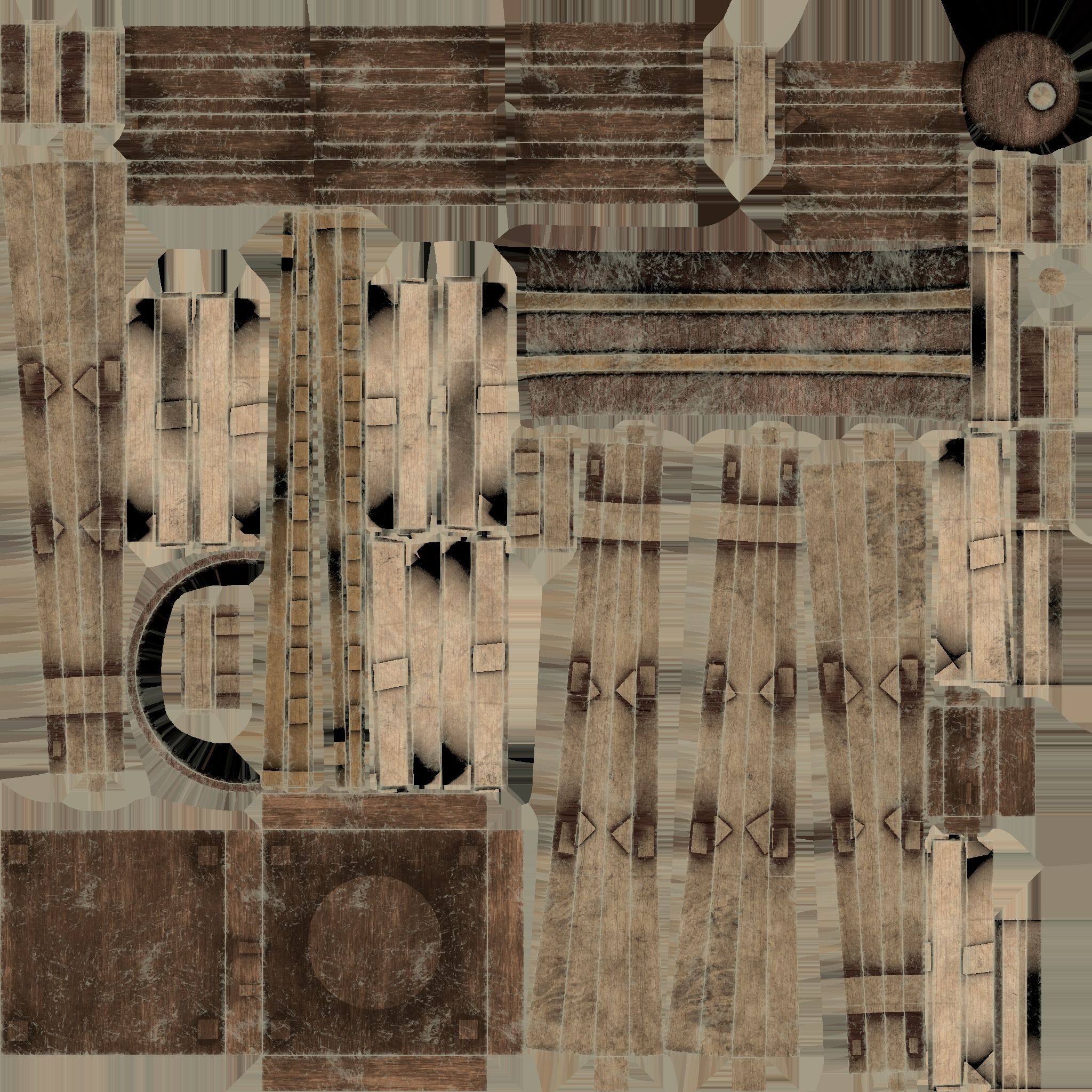 Western Water Tower Wooden - Old West - Backdrop Full Perm Low-poly 3D model_18