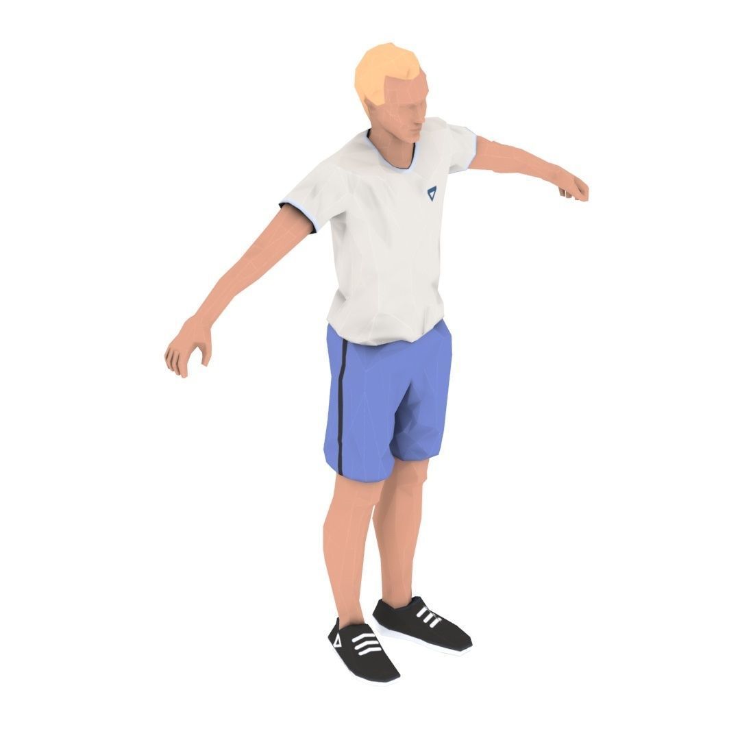 pushup forward raise Exercise Man Animation Low-poly 3D model_9