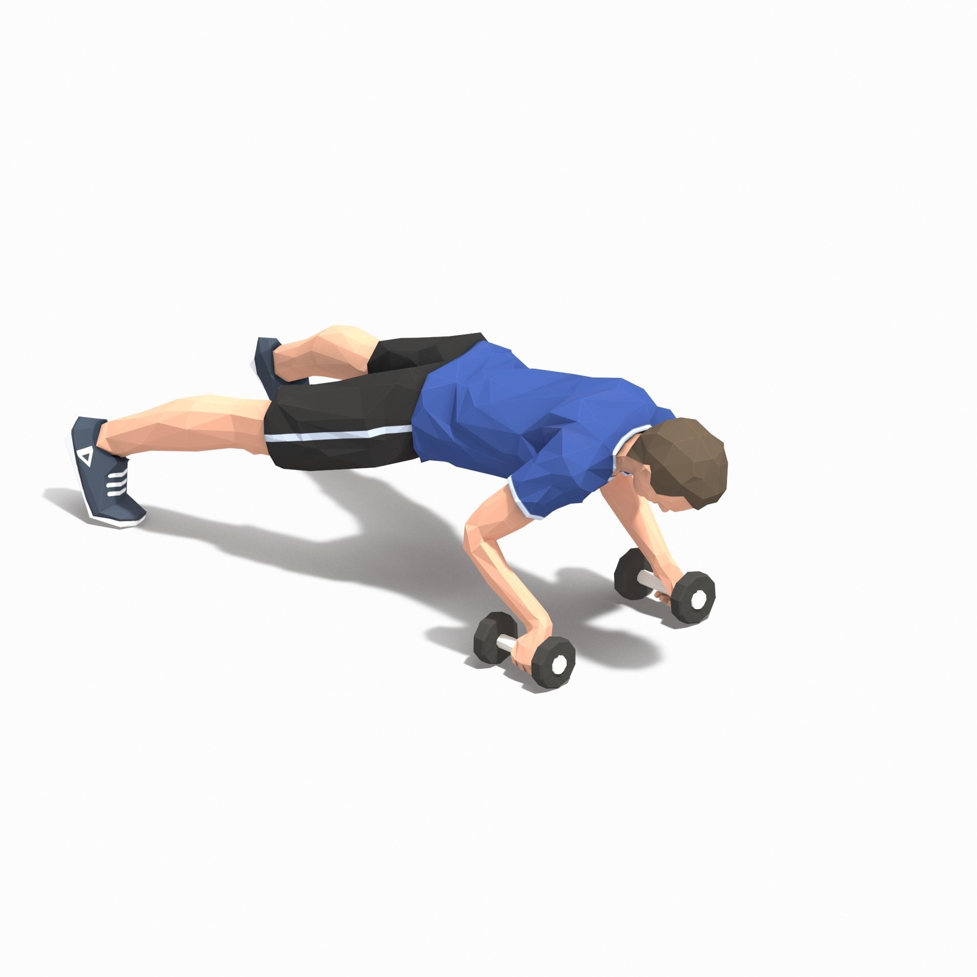 pushup forward raise Exercise Man Animation Low-poly 3D model_21