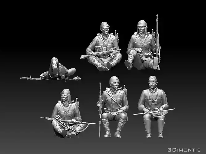 japan soldiers ww2 3D print model