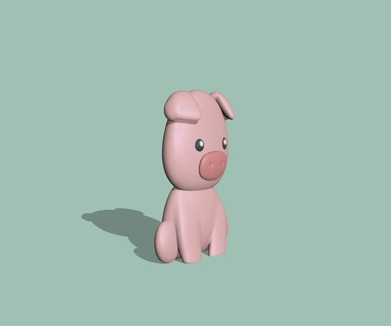 Pig Flat 3D print model_1
