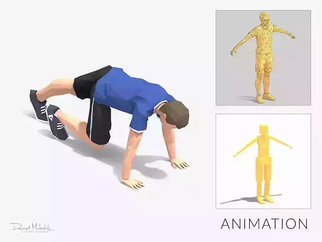 rock climber-pushups Exercise Man Animation