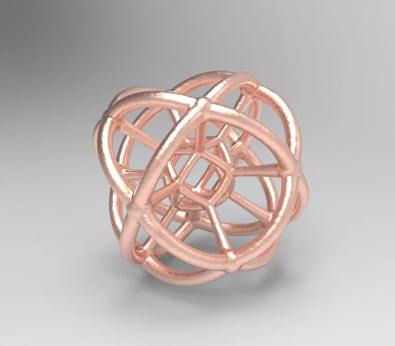 4d Geometric Bead - Hypersphere Math Art Pendant 3D model 3D print model