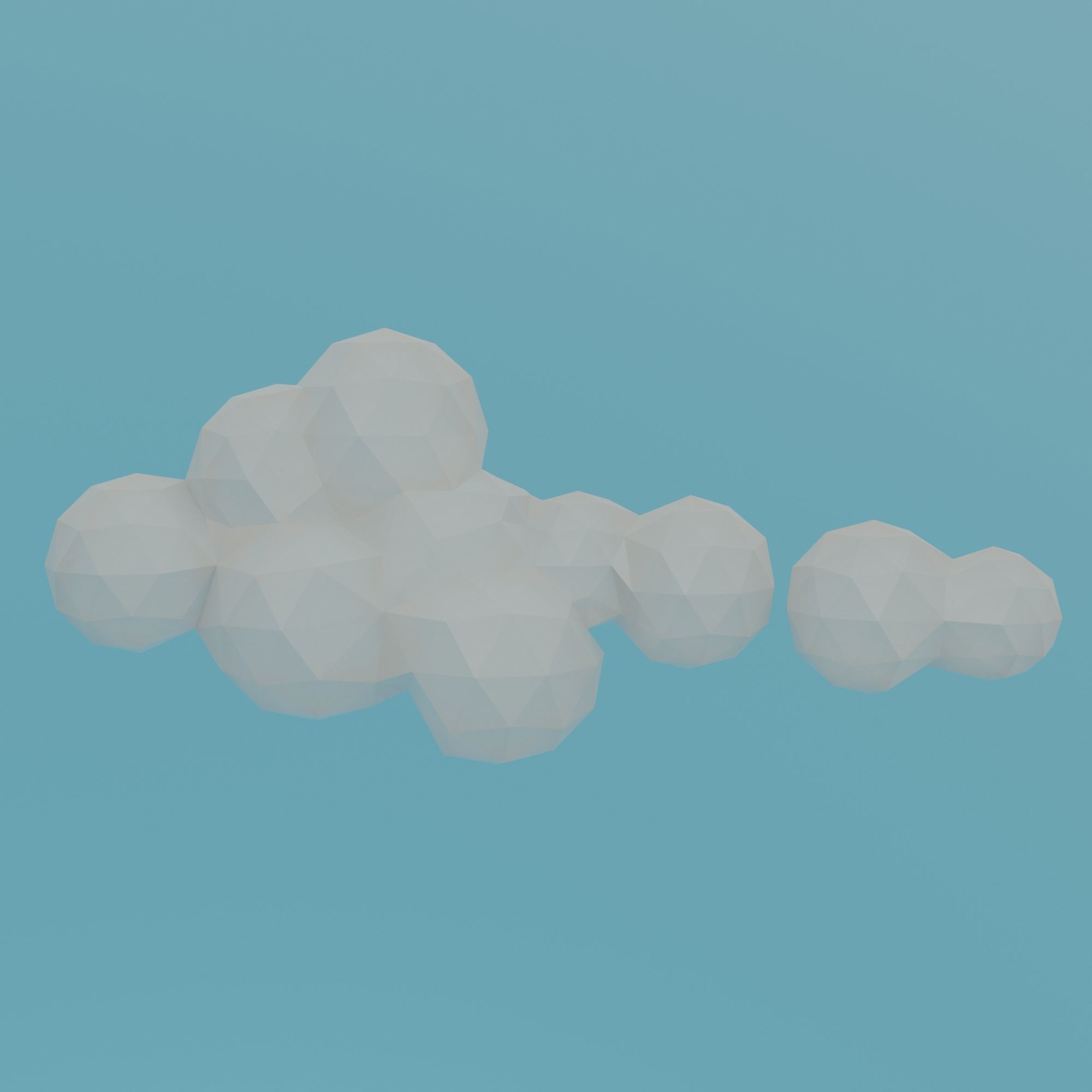 Floating island Low-poly 3D model_17