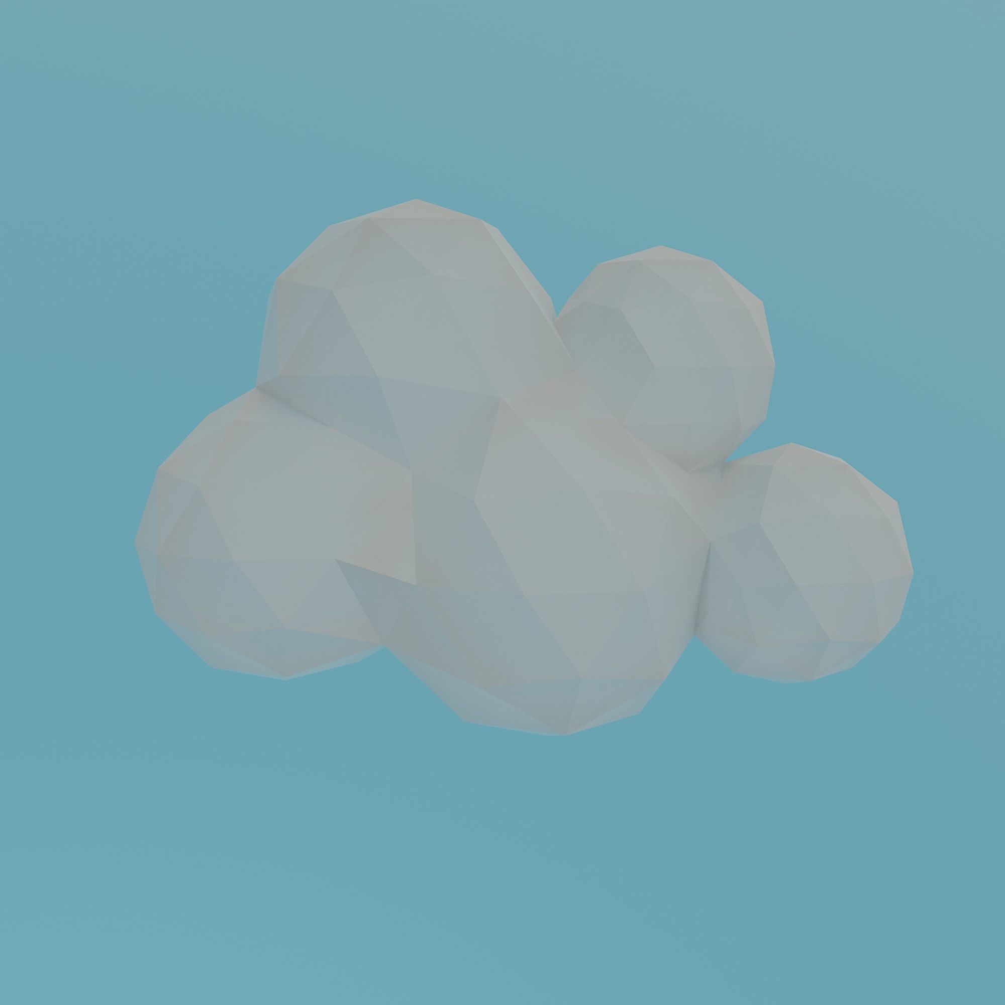 Floating island Low-poly 3D model_16