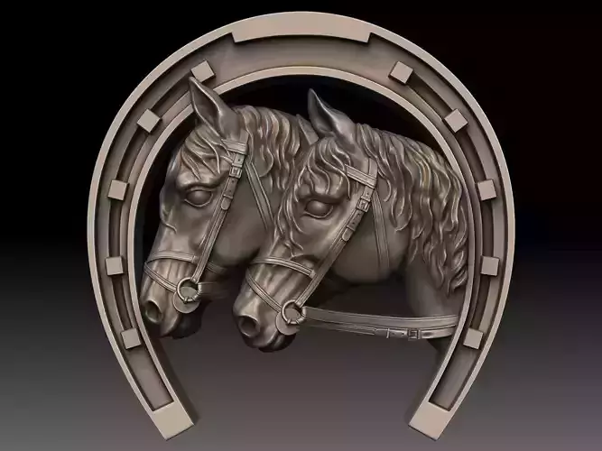 Horse Head horseshoe 3D print model