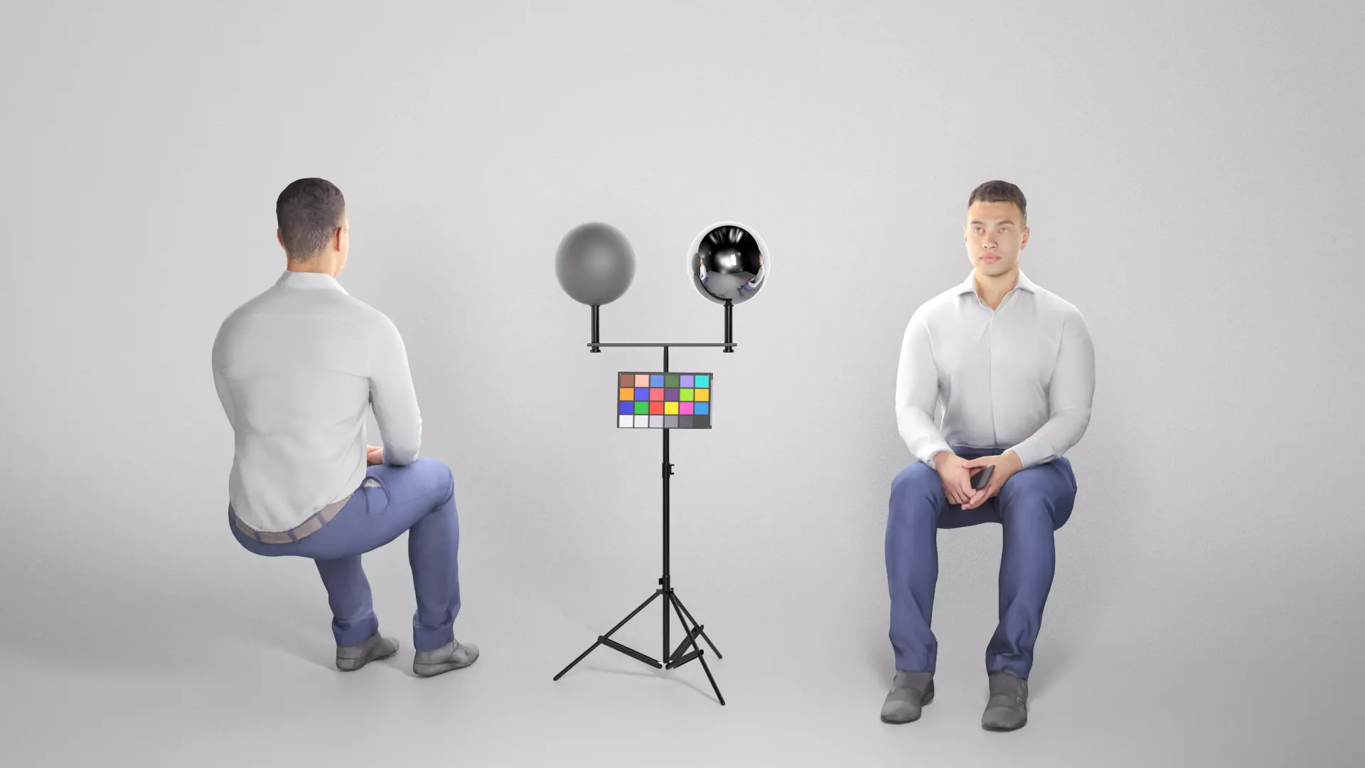 Handsome sitting man in business style 278 Low-poly 3D model