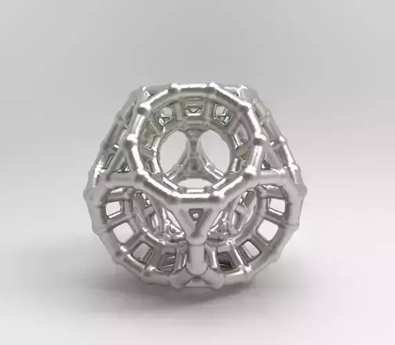 4d Polytope Bead - Non-Euclidean Math Art Pendant 3D Model 3D print model